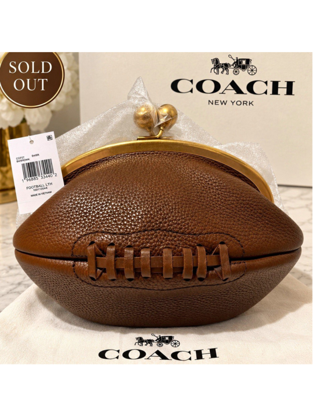 NEW Coach Football Kisslock Frame Bag CGP27 NWT IN HAND Ready to Ship